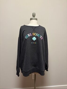 Girl Scouts Charcoal Crewneck Sweatshirt - Pastel Logo